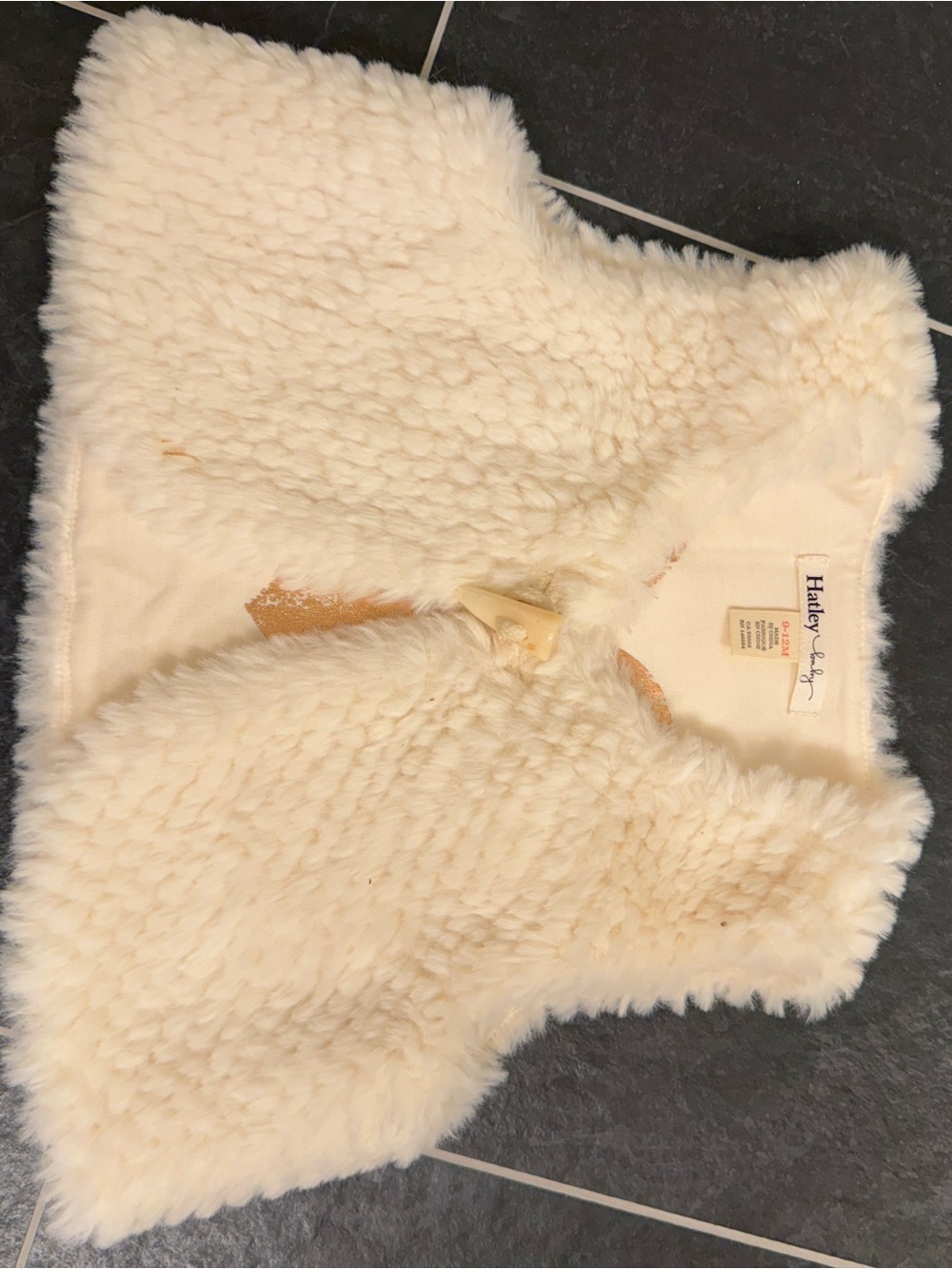 Hatley Cream Faux Fur Vest